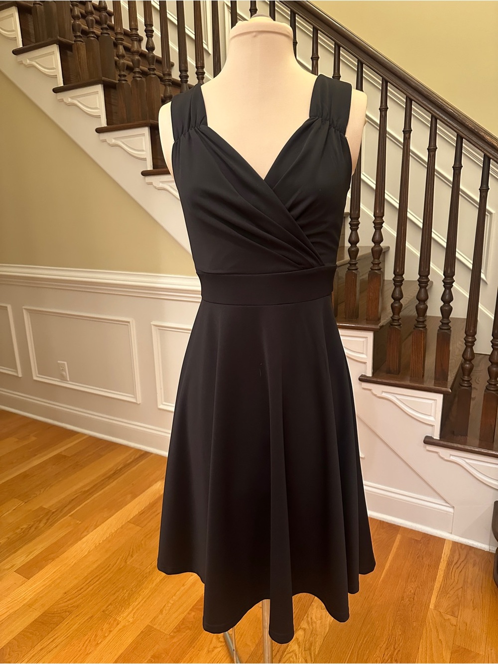 Grace Karin Little Black Sleeveless V-Neck Midi Dress